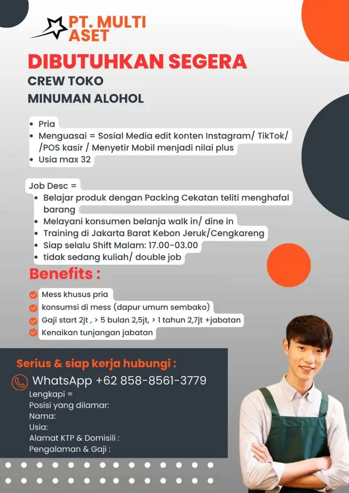 LOWONGAN CREW TOKO MINUMAN