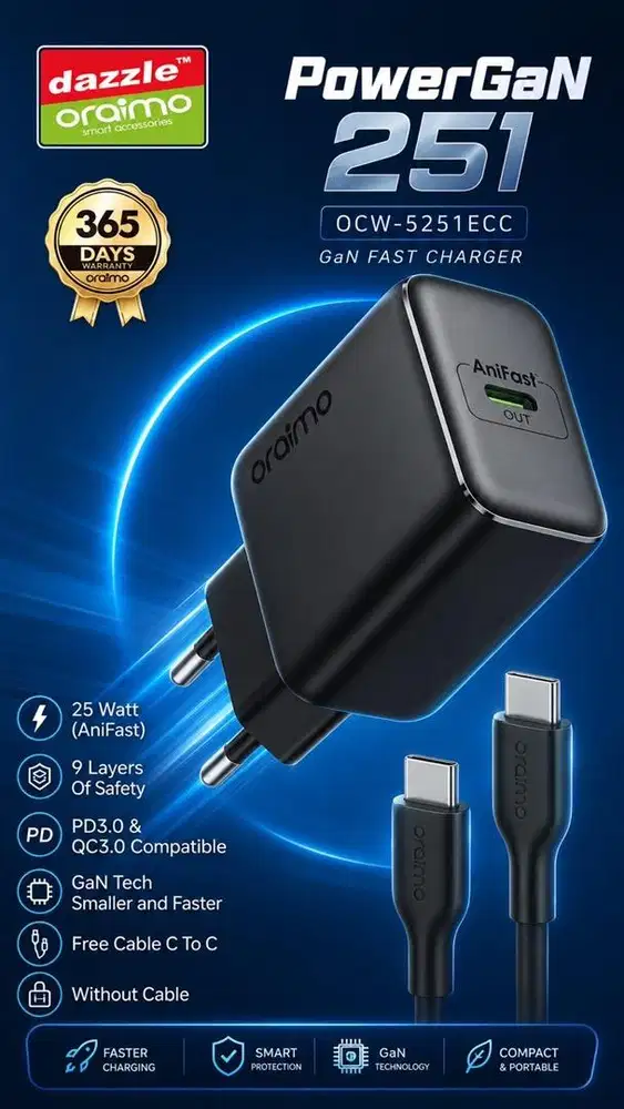 Charger 25Watt PowerGaN OCW-5251ECC