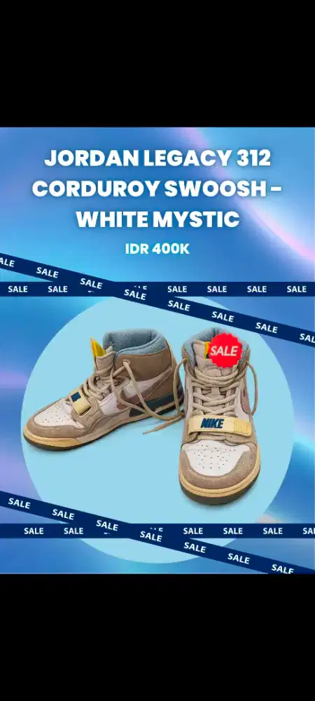Jordan Legacy 312 Corduroy Swoosh - White Mystic
