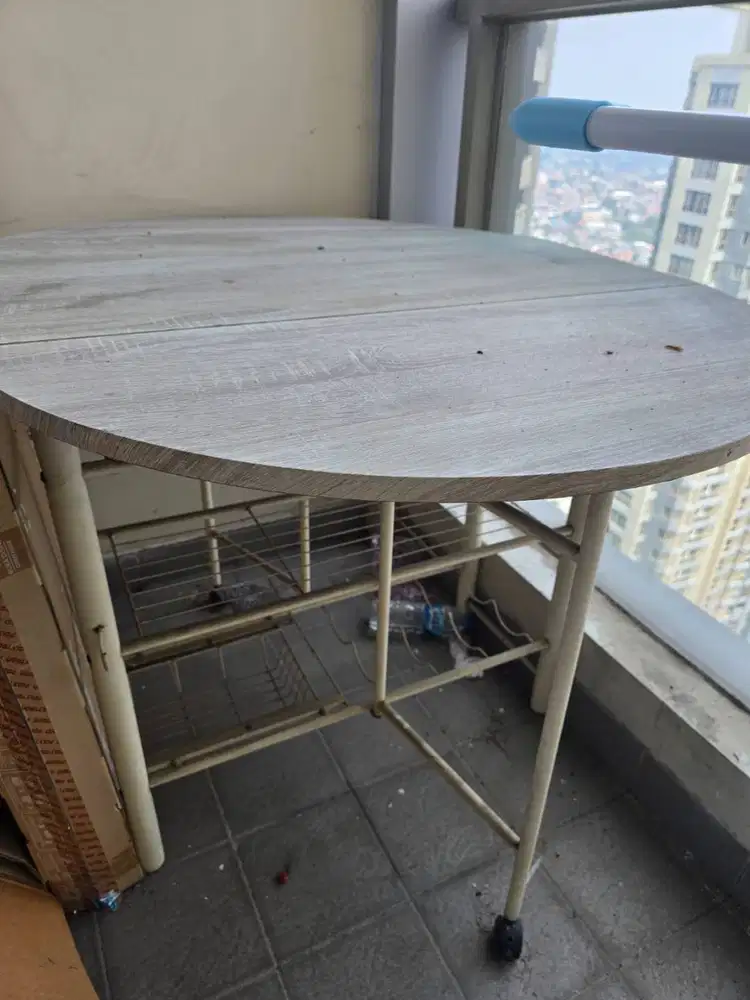 Folding Wood Table with 2 chairs for outdoor and indoor