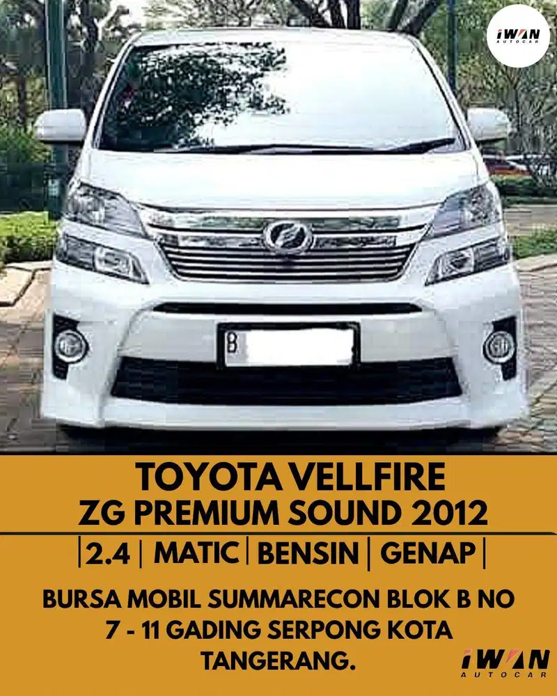TOYOTA VELLFIRE ZG Prem Sound 2.4 AT 2012