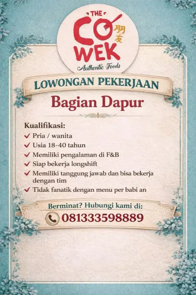 dicari cepat yang serius bekerja