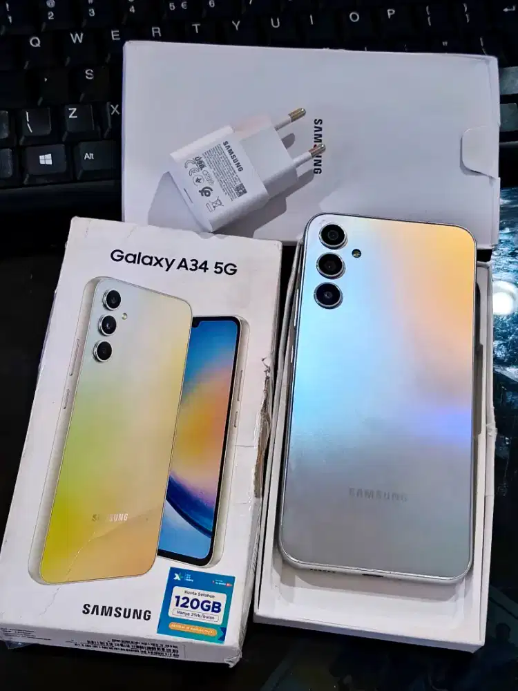 Samsung A34 5G 8+8/256gb komplit original segel mulus normal
