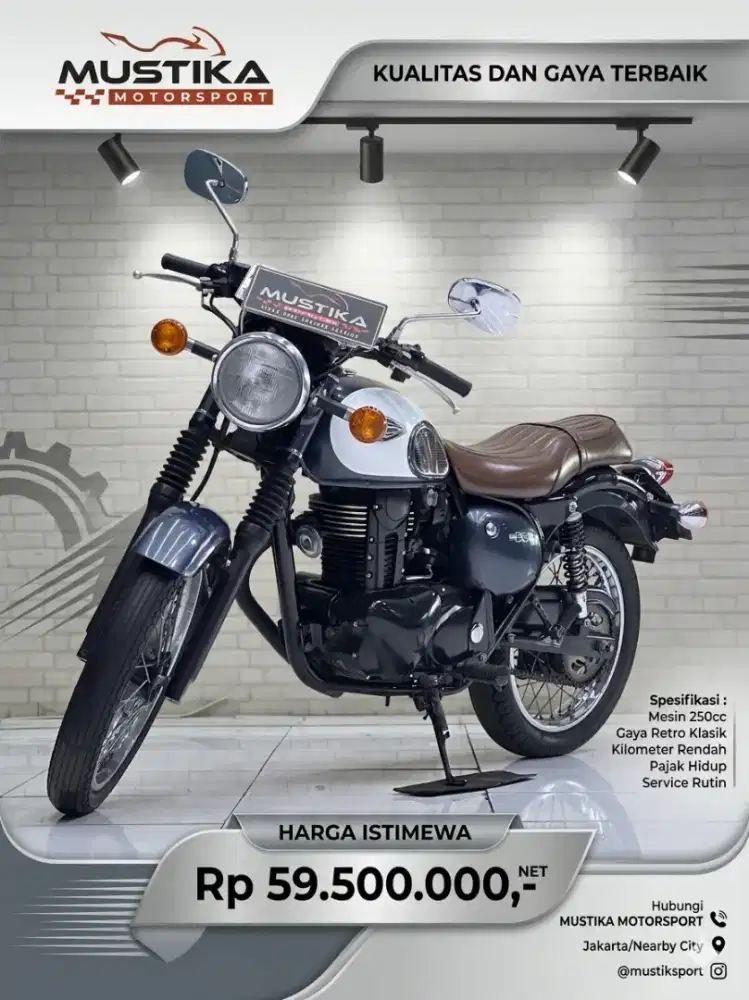 Perfect Condition!!Kawasaki W250 SE 2018 White Plat AB Mulus-Mustika