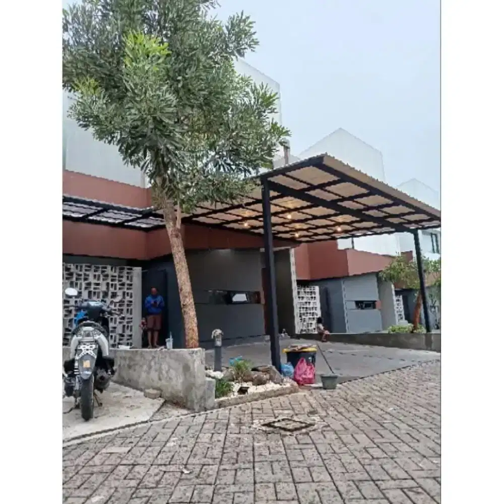 Kanopi tiang V dan tiang lurus baja ringa