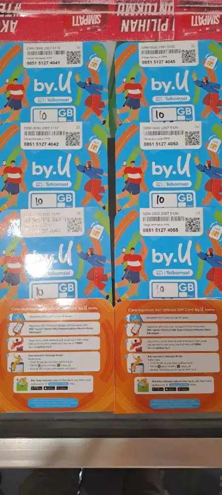 KARTU PERDANA BY.U KUOTA 10 GB SEGEL DAN REGISTRASI DULU