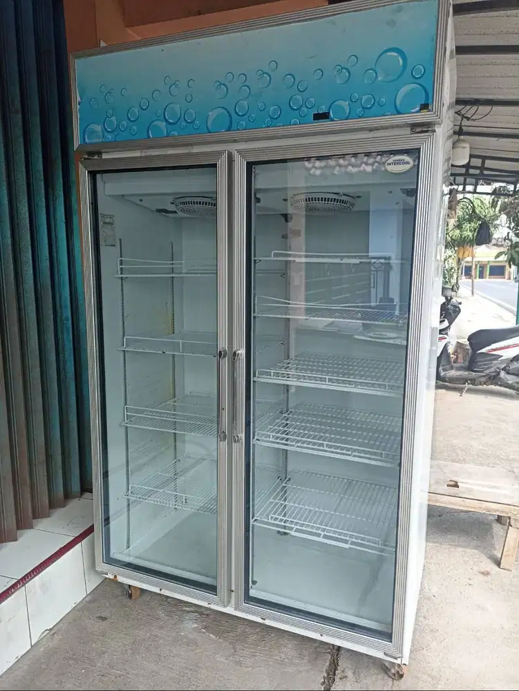 showcase 2 pintu bekas murah Sanden intercool 1000L orisinil mulus