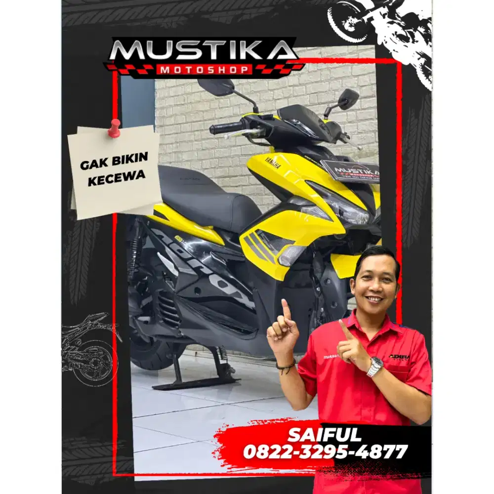 Perfect Condition!!Yamaha Aerox 155cc 2017 Yellow Plat Jatim-Mustika