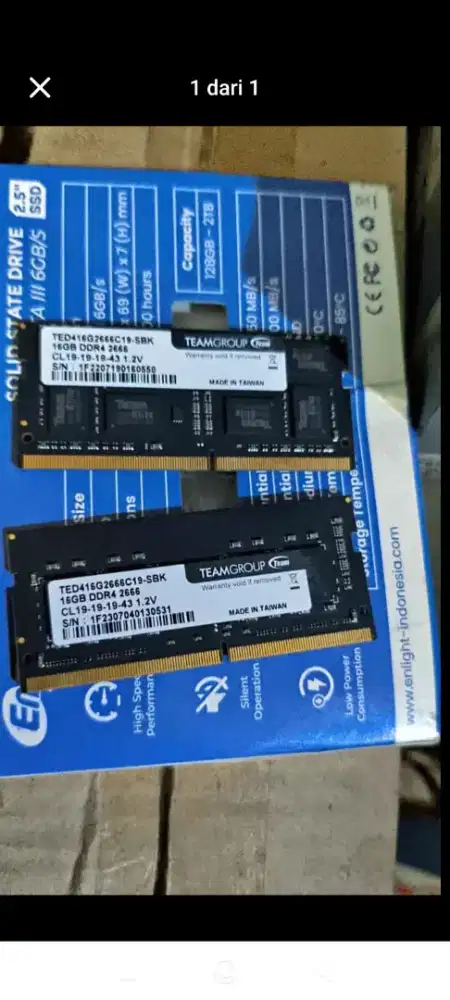 Ram Laptop Team Group.16 GB ( 8 GB x 2) DDR4 3200 Mhz