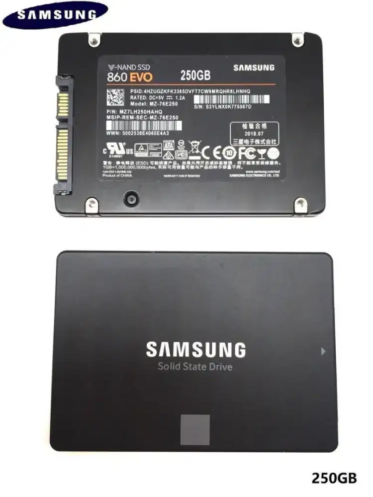 SSD Samsung Evo 860 250 GB Like  New