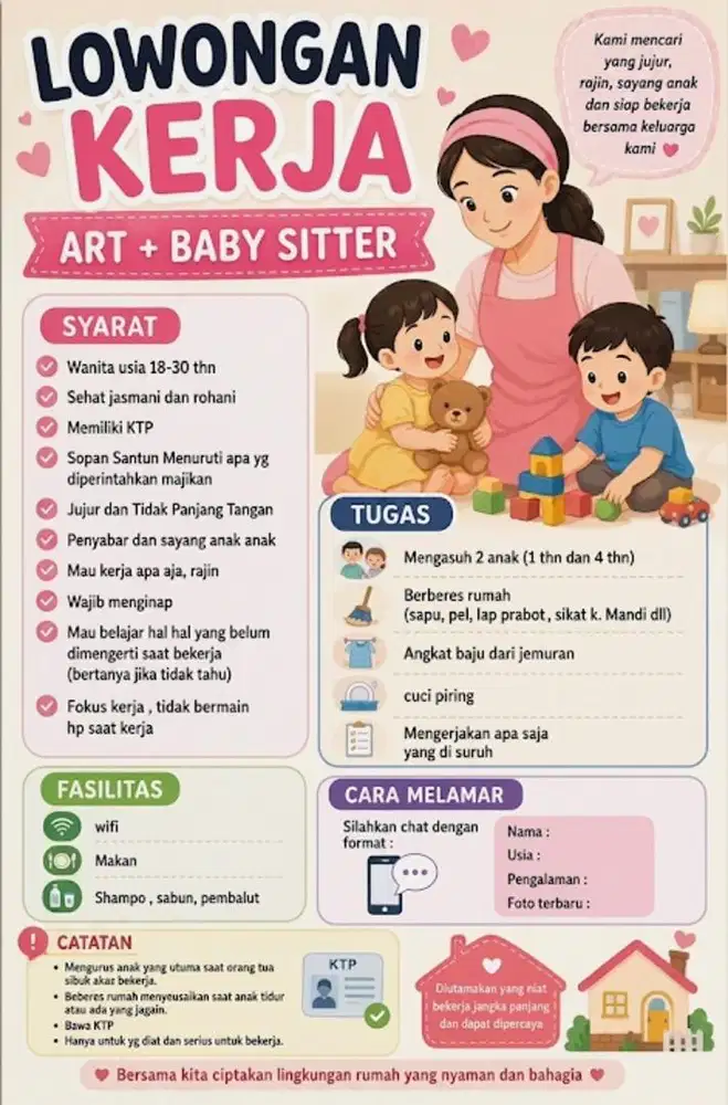 Lowongan kerja ART & Baby Sitter