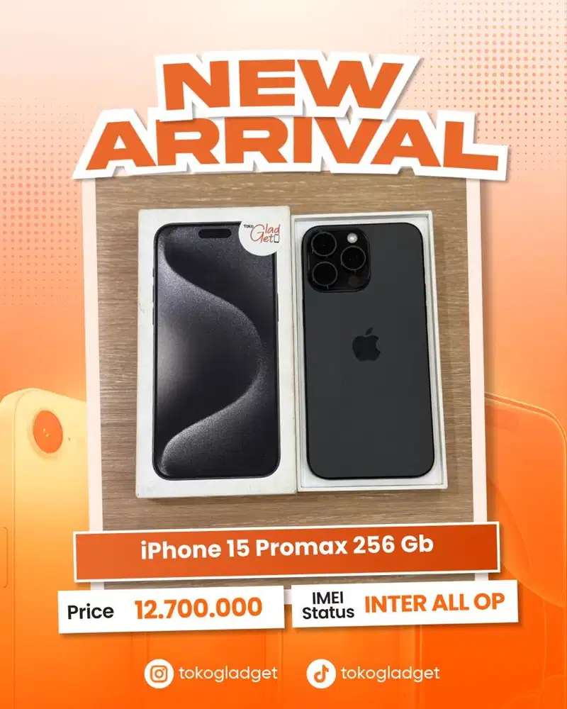 iPhone 15 Promax 256 Gb ex INTER ALL OPERATOR