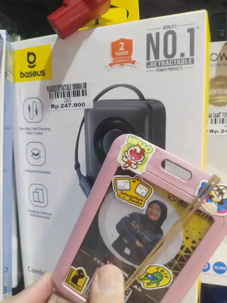 PB BASEUS RETRACTABLE 1000MAH 30