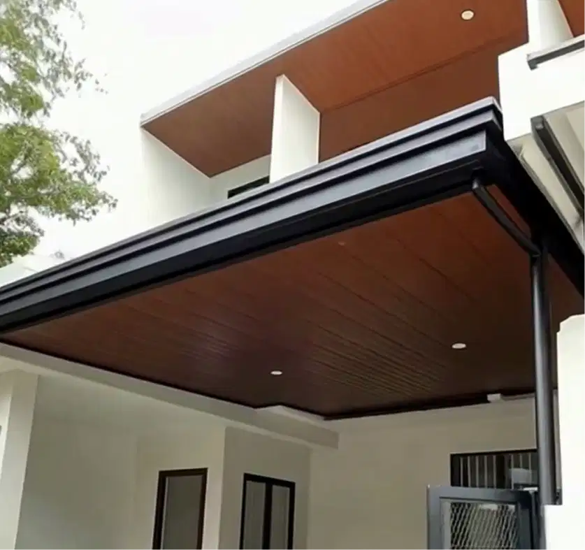 Canopy Minimalis PVC motif Kayu