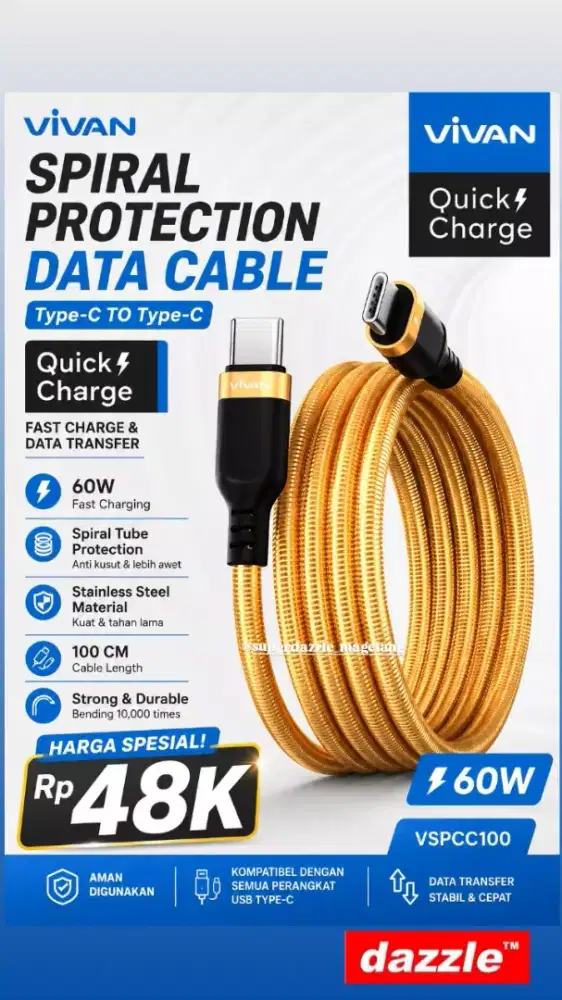 Kd Vivan c to c VSPCC 100 60 watt1m golden