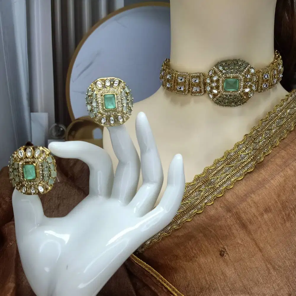 L32 SET KALUNG INDIA CHOKER JEWELRY PERNIKAHAN WEDDING PREMIUM