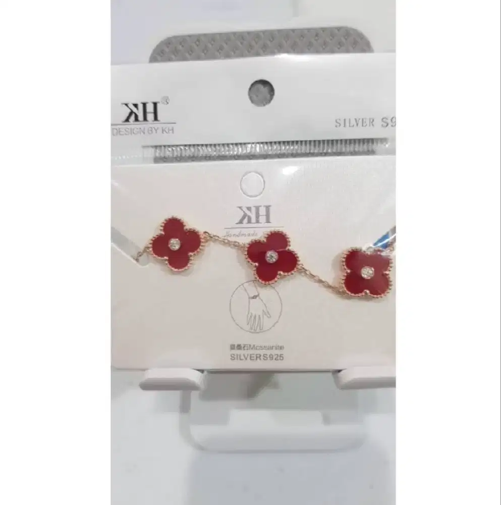 Perhiasan silver 925 bunga clover