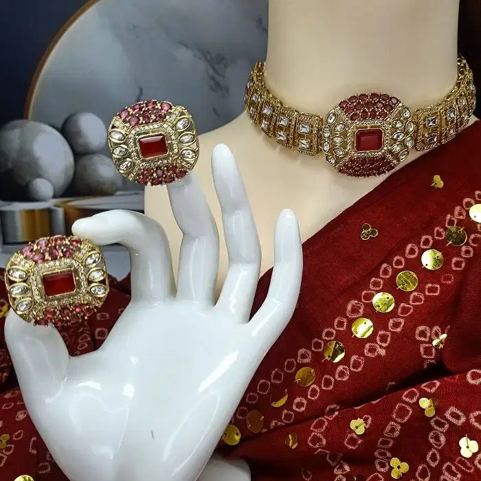L33 SET KALUNG INDIA CHOKER JEWELRY PERNIKAHAN WEDDING PREMIUM