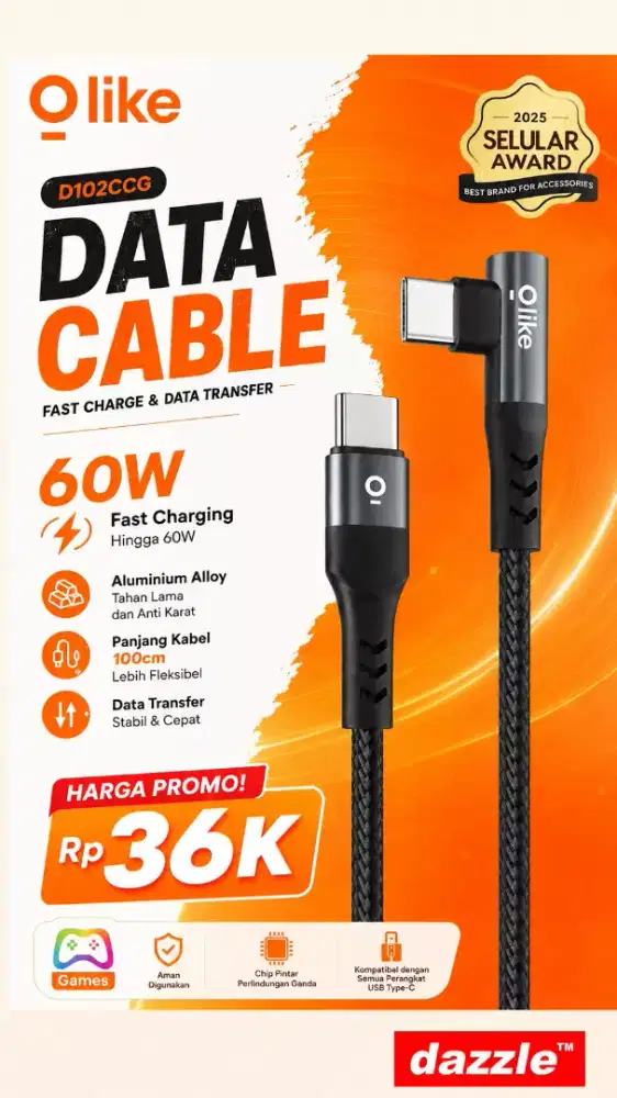 Kabel data  olike d102ccg  c to c Letter L black