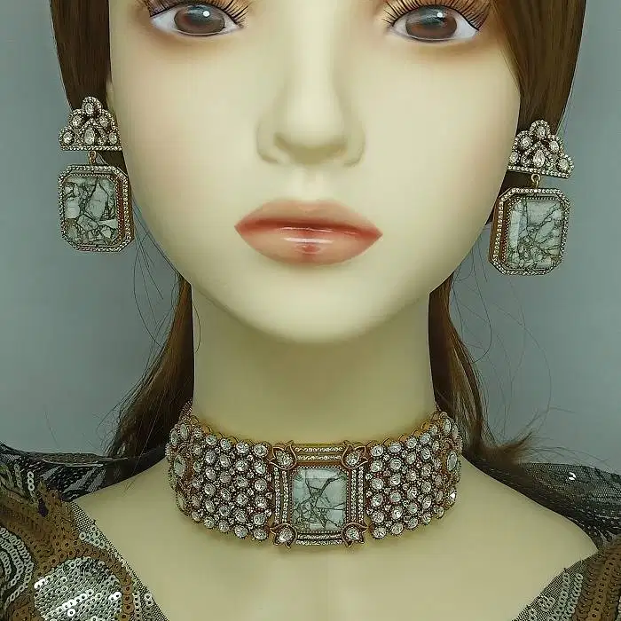 L35 SET KALUNG INDIA CHOKER JEWELRY PERNIKAHAN WEDDING PREMIUM