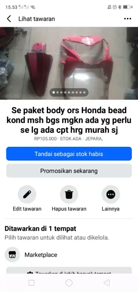 Se paket body ors Honda beat kond bgs mgkn ada yg perlu murah sj cpt