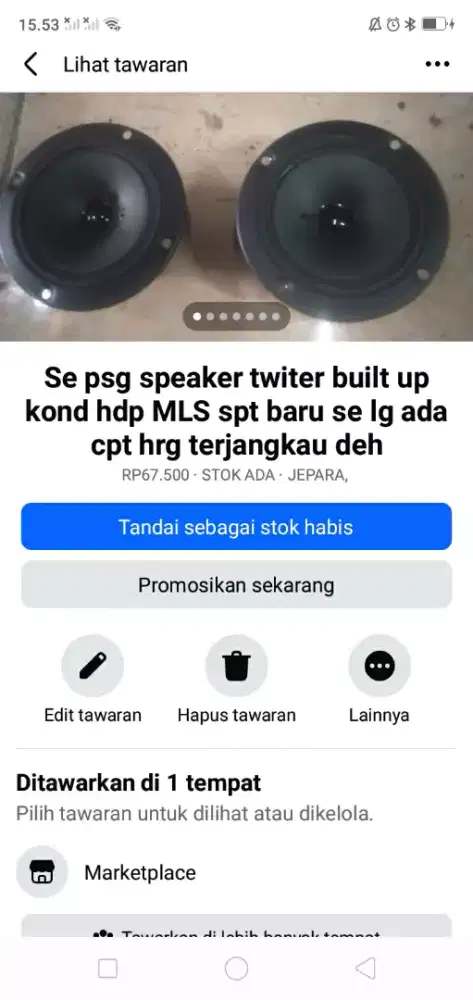 Se psg speaker twiter built up kond msh spt baru se lg ada cpt murah