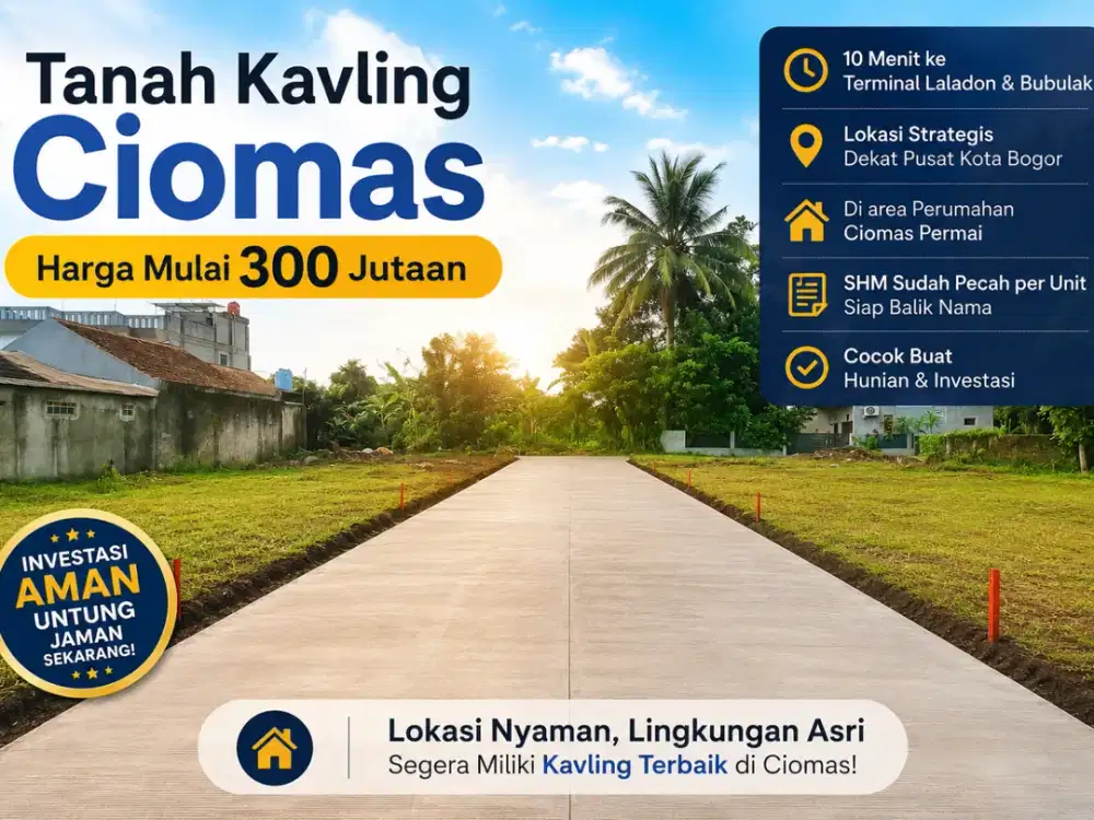 Kavling Siap Bangun Hunian Dalam Perumahan CIPER, SHM Sudah Pecah