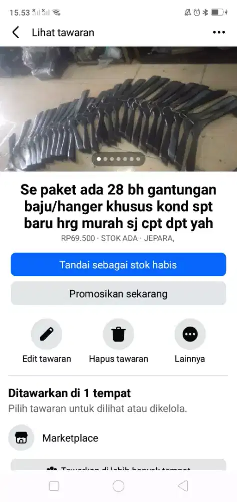 Se paket ada 28 gantungan baju berkualitas kond spt baru mgkn perlu