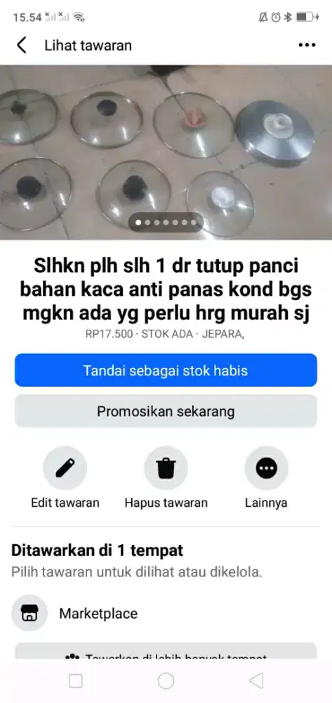 Slhkn plh slh 1 dr tutup panci bahan kaca anti panas kond bgs murah