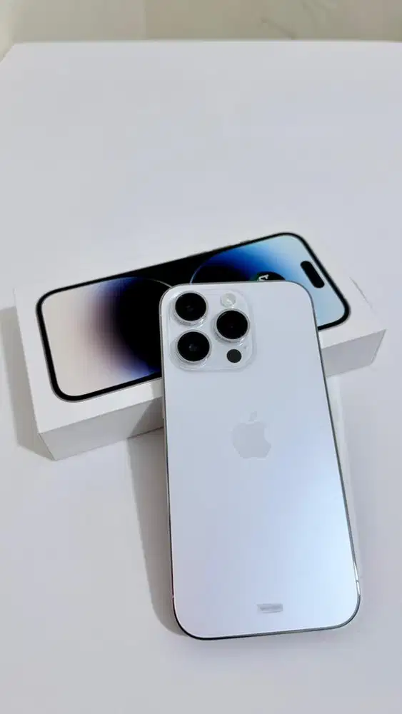 IPHONE 14Pro 256Gb Silver Ex iBox Fullset Ori Mulus Banget No Cacat