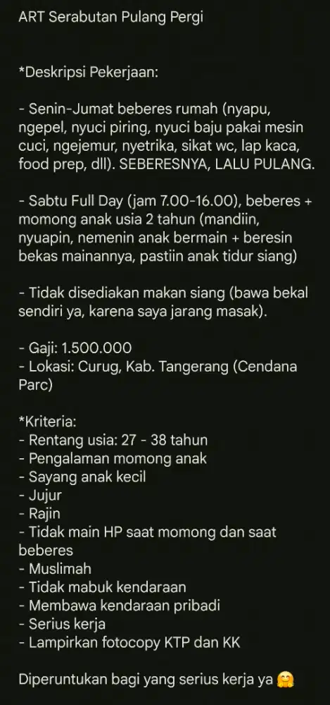 ART SERABUTAN PULANG PERGI