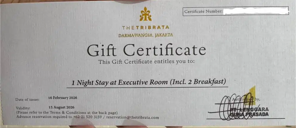 217 Voucher The Tribrata Darmawangsa Jakarta (exp 15 Agustus 2026)