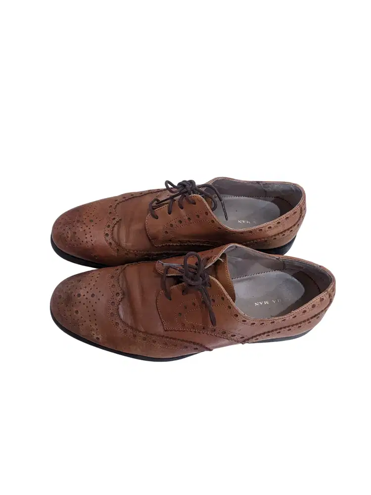 201 Preloved Zara Sepatu Derby brogues Cokelat