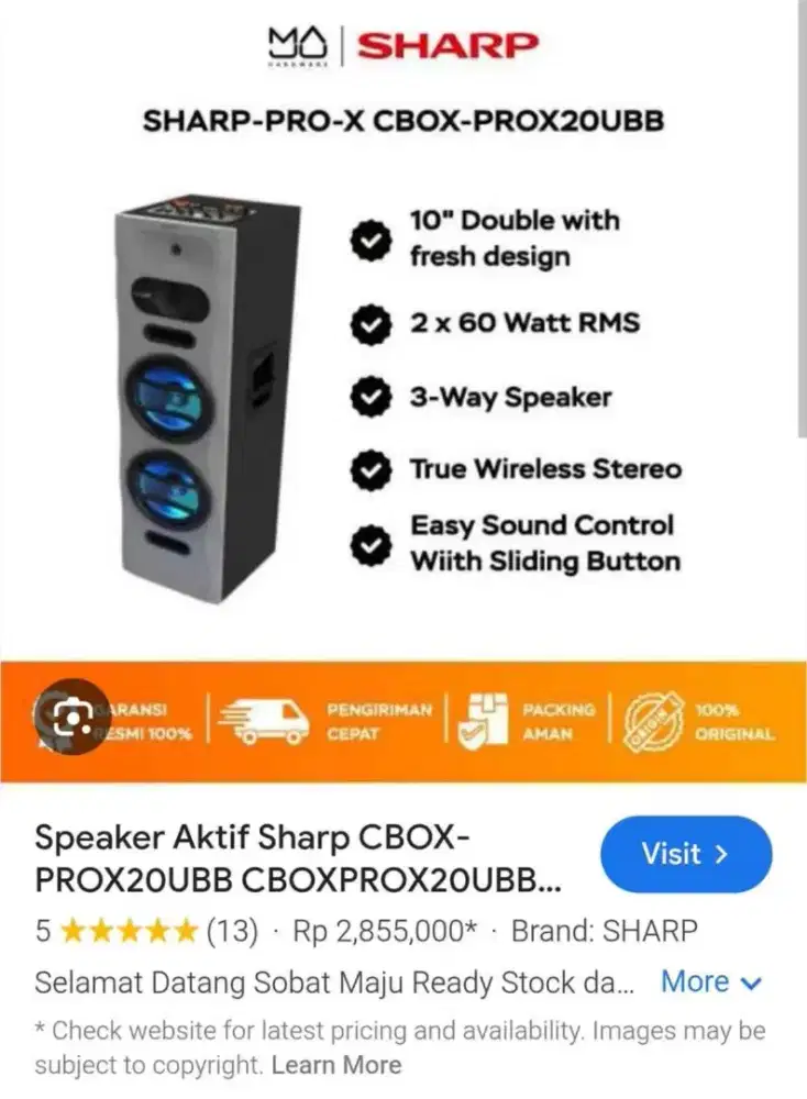 Speaker aktif sharp harga penghabisan