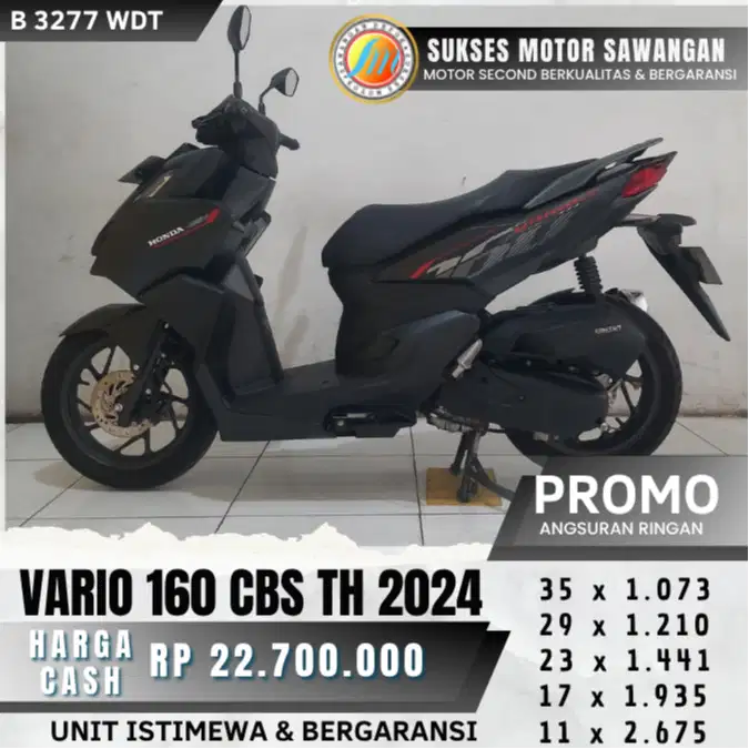 ISTIMEWA HONDA VARIO 160 CBS TH 2024 MULUS BISA CASH KREDIT BERGARANSI