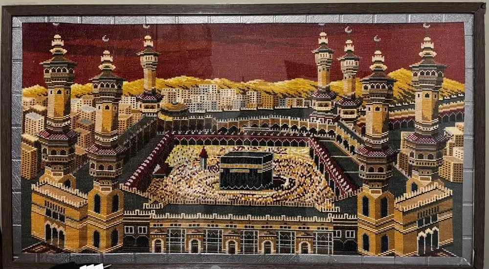 Hiasan Dinding Rajut Handmade Ka’bah Masjidil Haram
