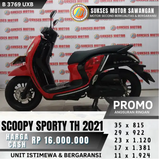 HONDA NEW SCOOPY SPORTY TH 2021 MERAH MULUS BISA KREDIT BERGARANSI