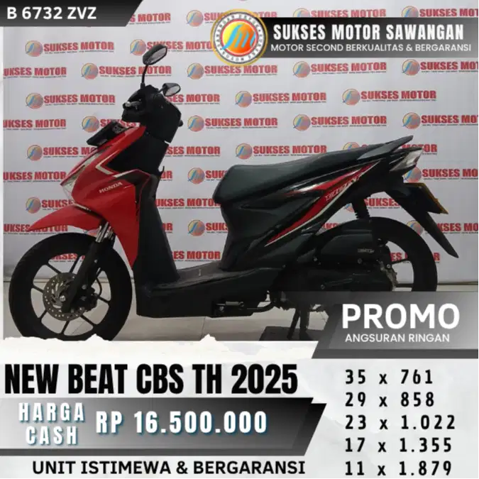 ISTIMEWA BEAT NEW CBS TH 2025 MERAH MULUS BISA CASH KREDIT BERGARANSI