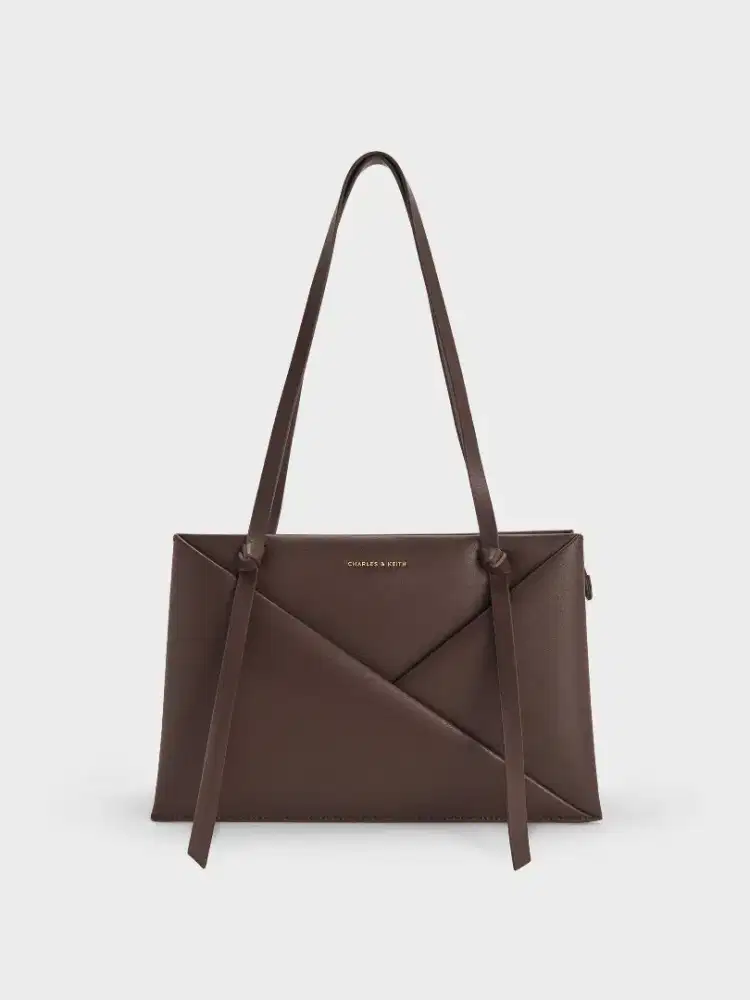 Charles & Keith Geometric Midori Espresso Brown Bag Original Store
