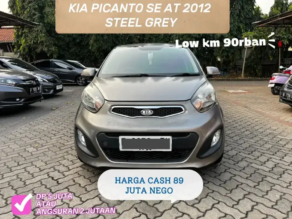 DP 5JT ATAU ANGSURAN 2JUTAAN KIA PICANTO SE AT 2012 LOW KM 90RB  GREY