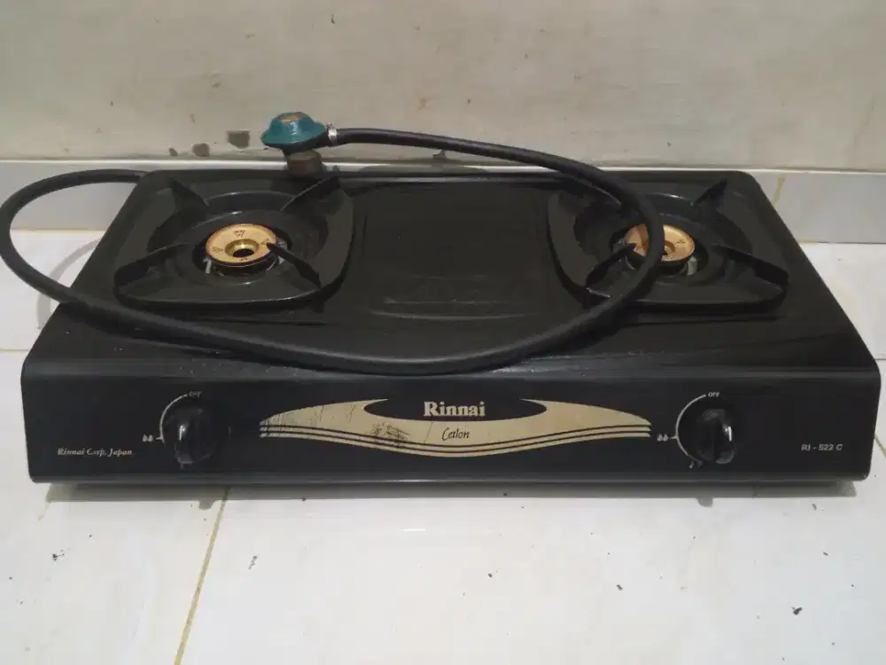 Kompor gas Rinnai 2 tungku + selang regulator