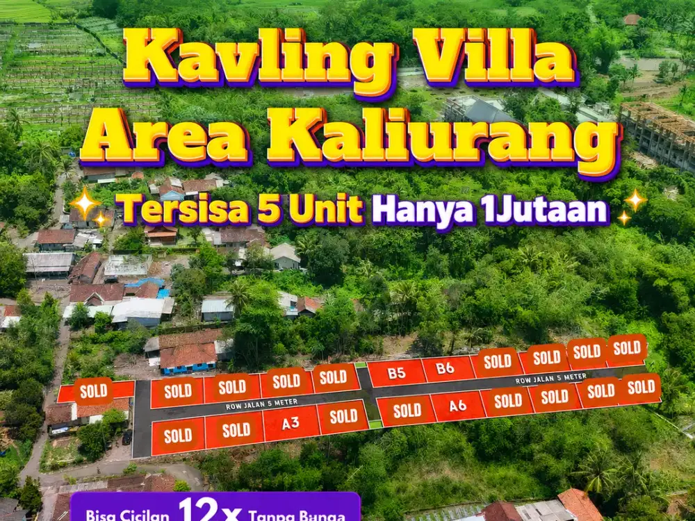Cicilan 12x Tanpa BungaKavling Villa Area Kaliurang