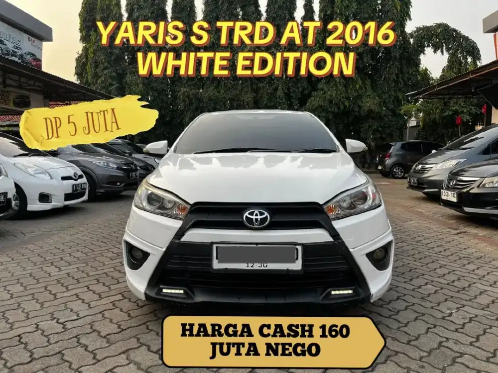 DP PROMO 5JT YARIS S TRD AT 2016 WHITE EDITION RARE !!