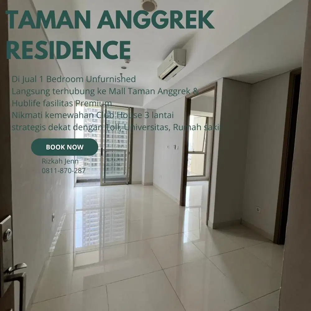 Jual Cepat Apartemen Taman Anggrek Residence 1 BR Unfurnished