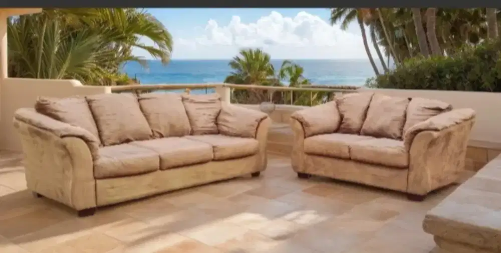 Sofa tamu import seat 32 kain suede