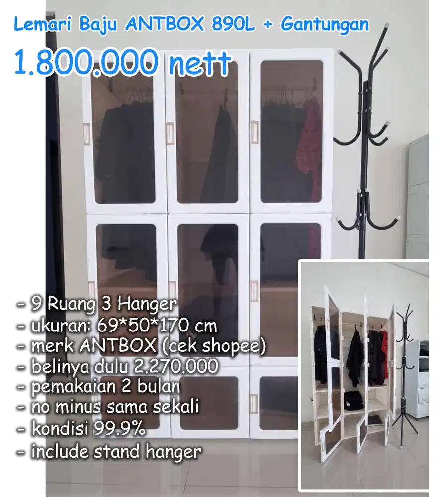 LEMARI BAJU ANTBOX PORTABLE BISA DILIPAT