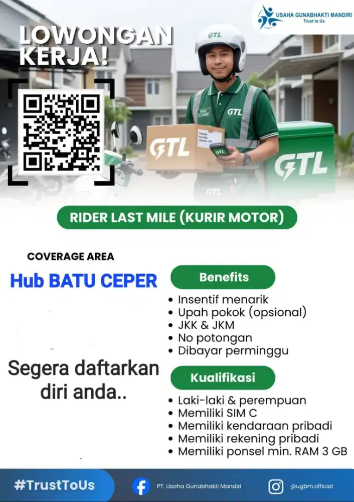 Lowongan kerja kurir ugbm