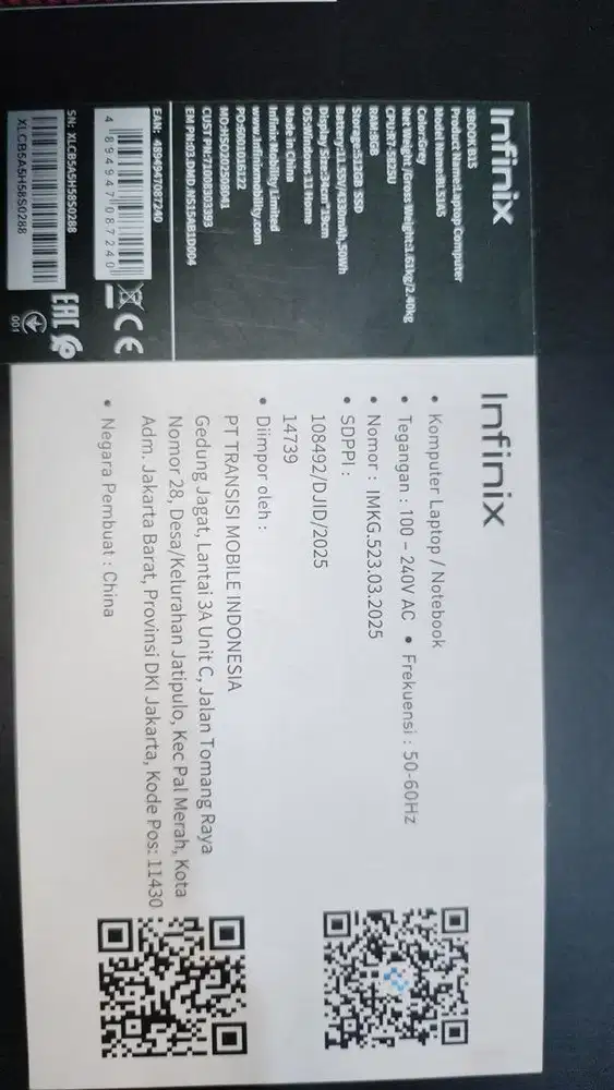 INFINIX XBOOK B15 / BL51A5