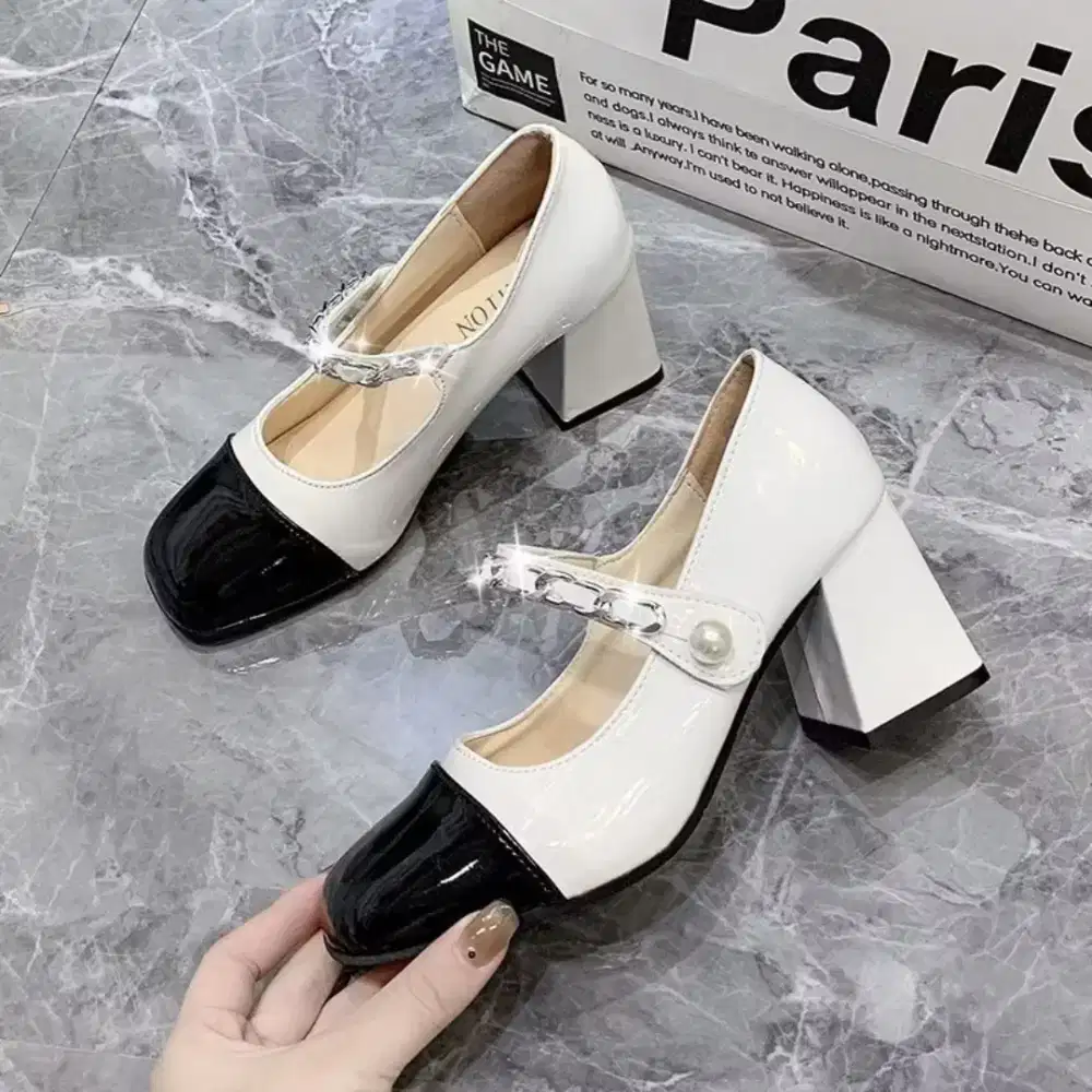 JOY & YOUNG Sepatu Wanita Heels MARY JANE