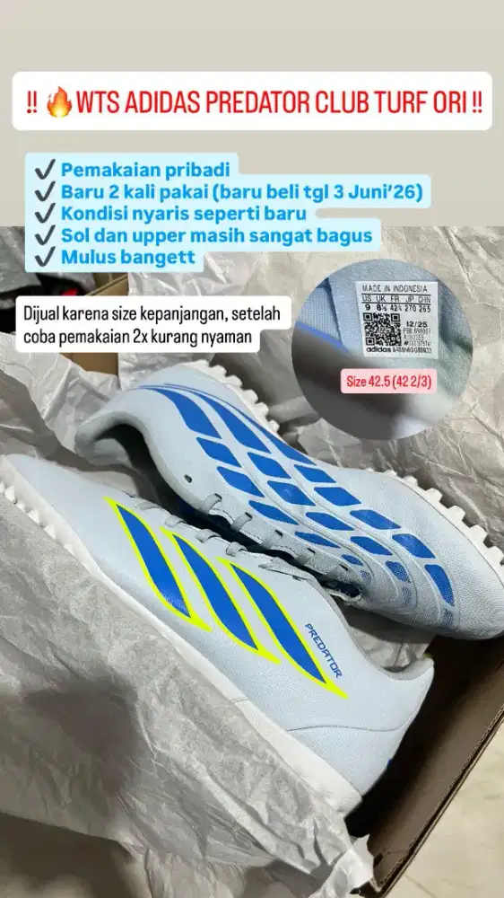 ADIDAS PREDATOR CLUB TURF ORIGINAL NEGO TIPIS!